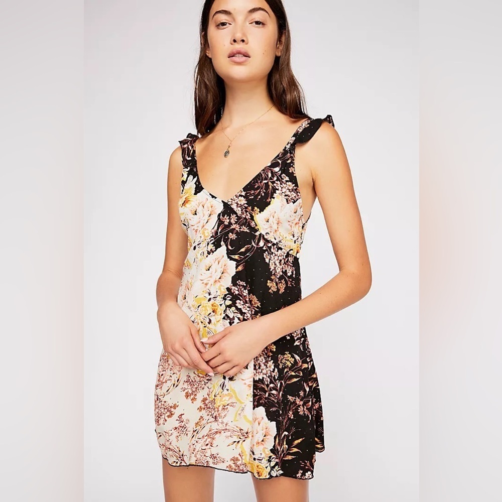 Free People Lauria Printed Mini Slip Dress